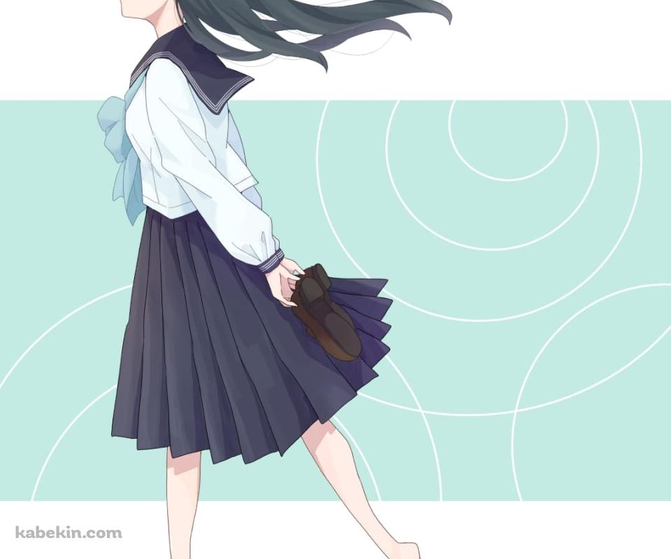 明日小路（あけび こみち） / 明日ちゃんのセーラー服 / ファンアート / イラストのAndroidの壁紙(960px x 800px) スマホ用