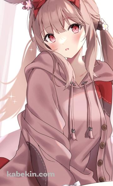 赤いリボンをつけたかわいいヴィエラ / 私服 / ファイナルファンタジー14 / FF14のAndroidの壁紙(360px x 592px) スマホ用