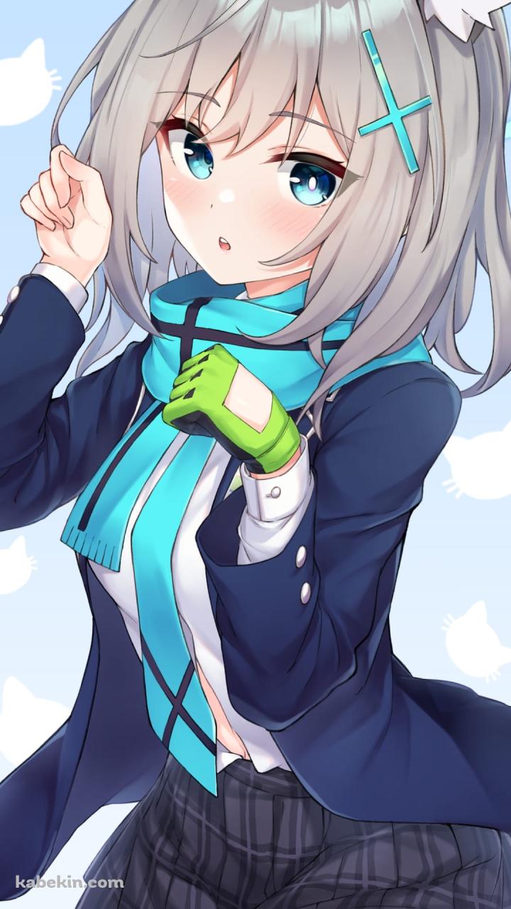 猫ポーズする砂狼シロコ（すなおおかみ しろこ）/ ブルアカ / ブルーアーカイブのAndroidの壁紙(720px x 1280px) スマホ用
