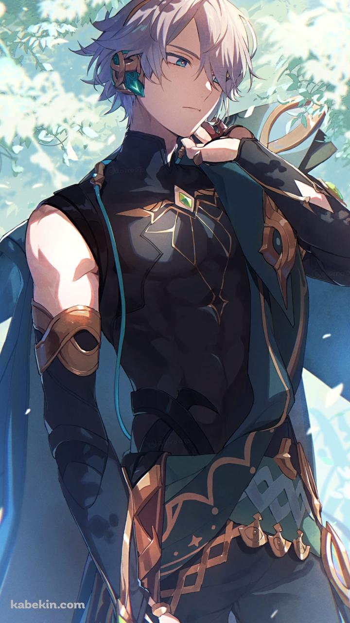 上着を持つかっこいいアルハイゼン / 原神のAndroidの壁紙(720px x 1280px) スマホ用
