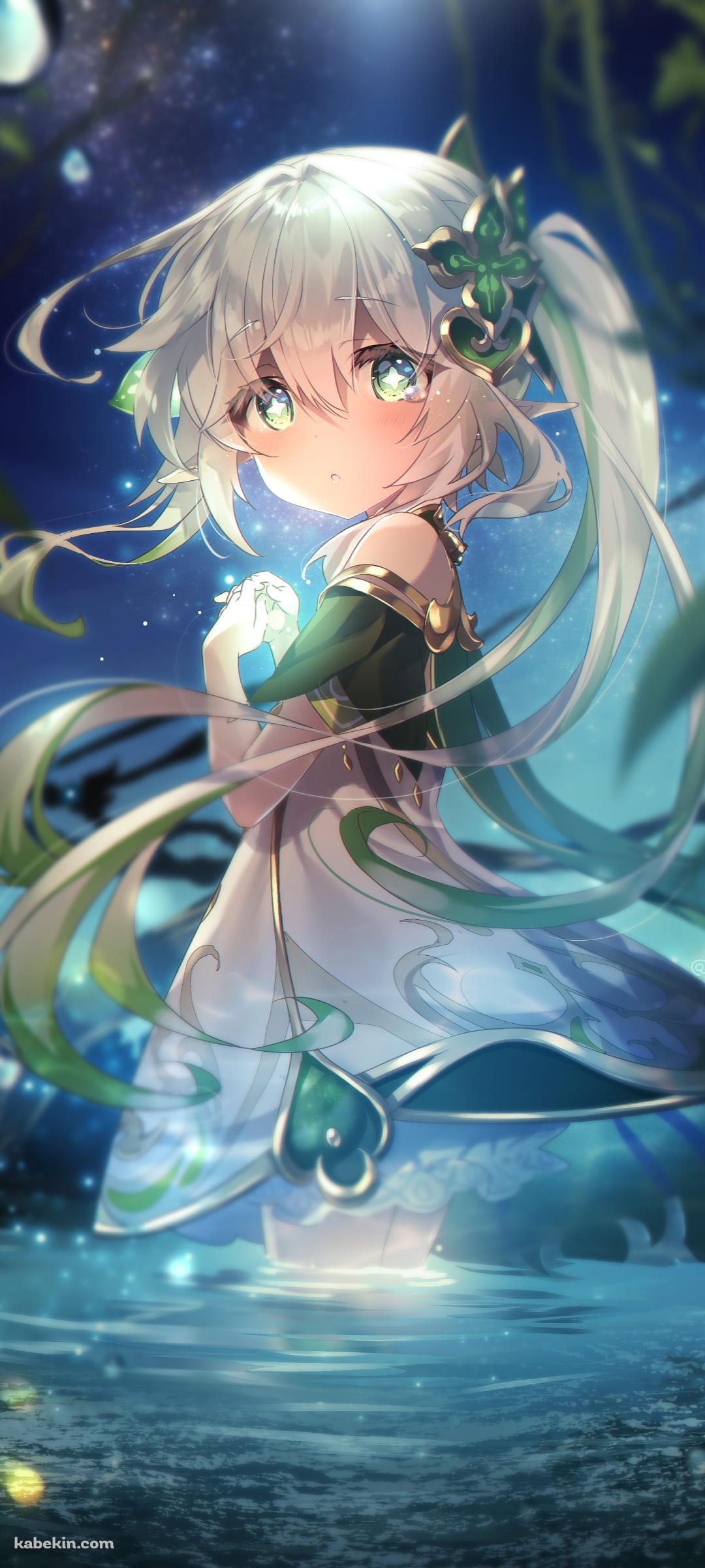 水に浸かるナヒーダ / かわいい / 原神のAndroidの壁紙(1080px x 2400px) スマホ用