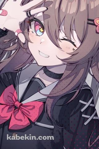 ウィンクして手をかざす胡桃 / 原神のAndroidの壁紙(320px x 480px) スマホ用