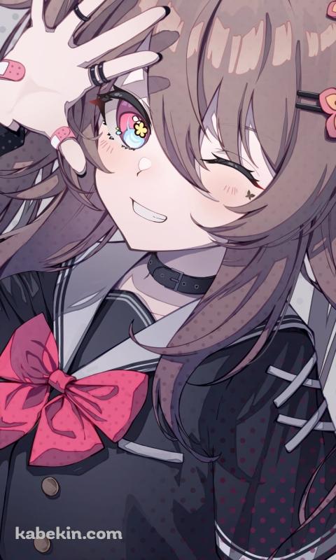 ウィンクして手をかざす胡桃 / 原神のAndroidの壁紙(480px x 800px) スマホ用
