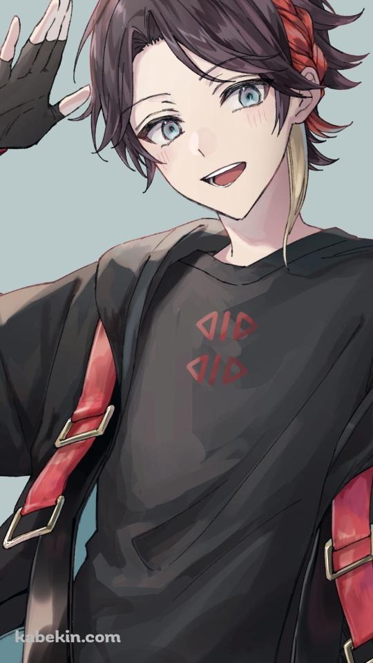 こちらに笑顔で挨拶をする三枝明那（さえぐさ あきな） / にじさんじ / バーチャルYouTuber / ファンアート / イラストのAndroidの壁紙(540px x 960px) スマホ用