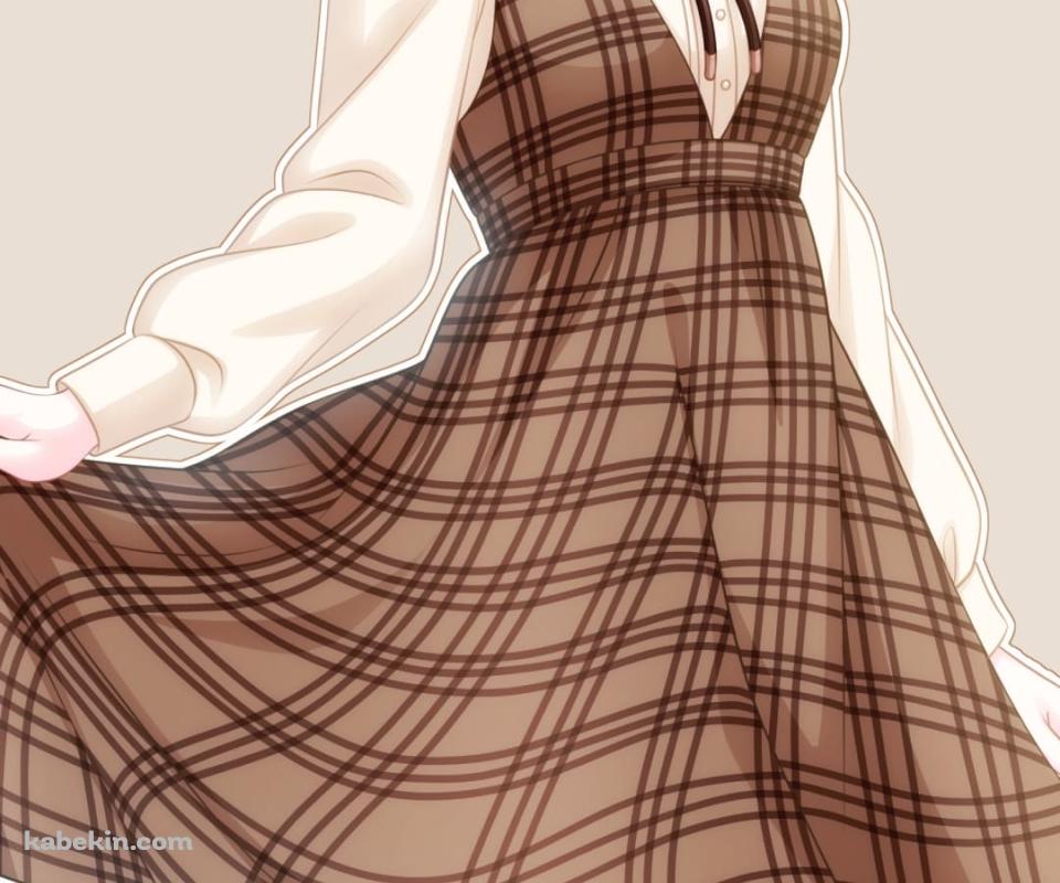 私服姿のかわいいノエル / チェック柄 / 茶色 / ベレー帽 / 原神のAndroidの壁紙(960px x 800px) スマホ用