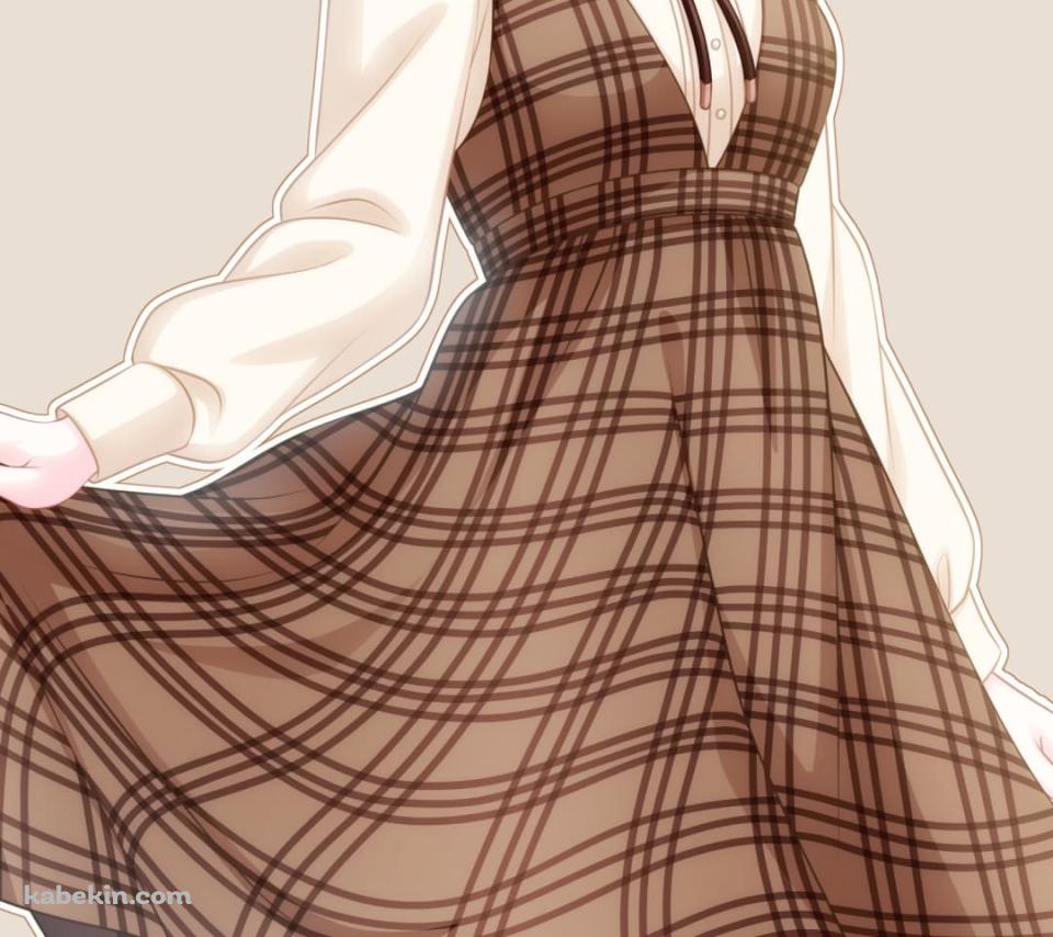 私服姿のかわいいノエル / チェック柄 / 茶色 / ベレー帽 / 原神のAndroidの壁紙(960px x 854px) スマホ用