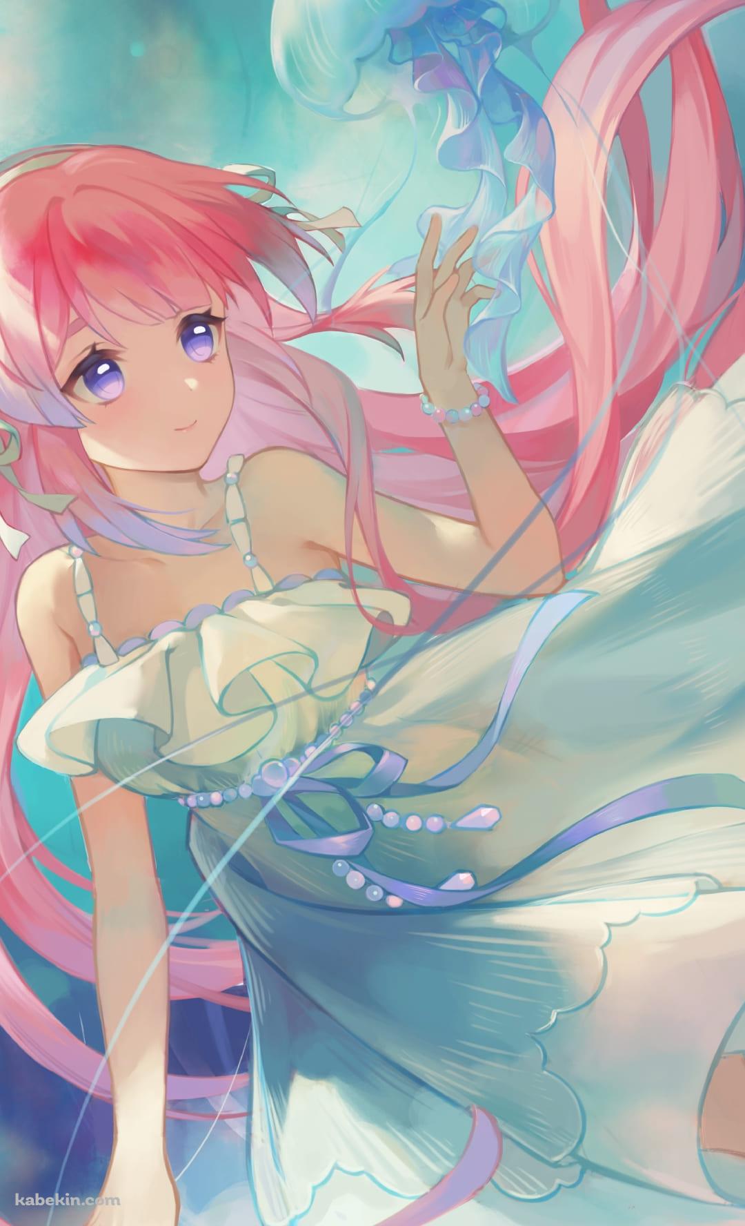 クラゲとかわいい珊瑚宮心海 / 原神のAndroidの壁紙(1080px x 1776px) スマホ用