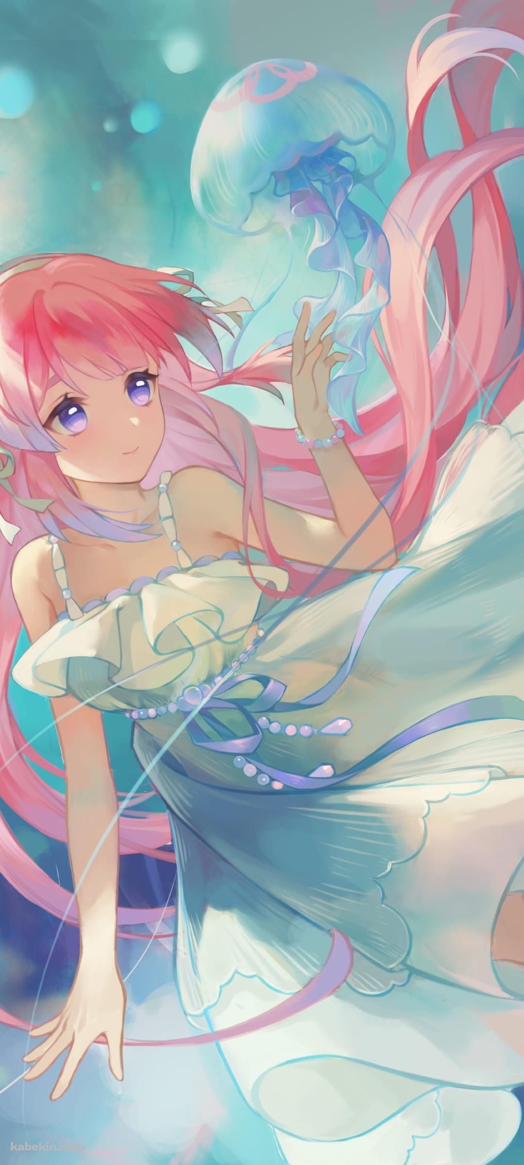 クラゲとかわいい珊瑚宮心海 / 原神のAndroidの壁紙(1080px x 2400px) スマホ用