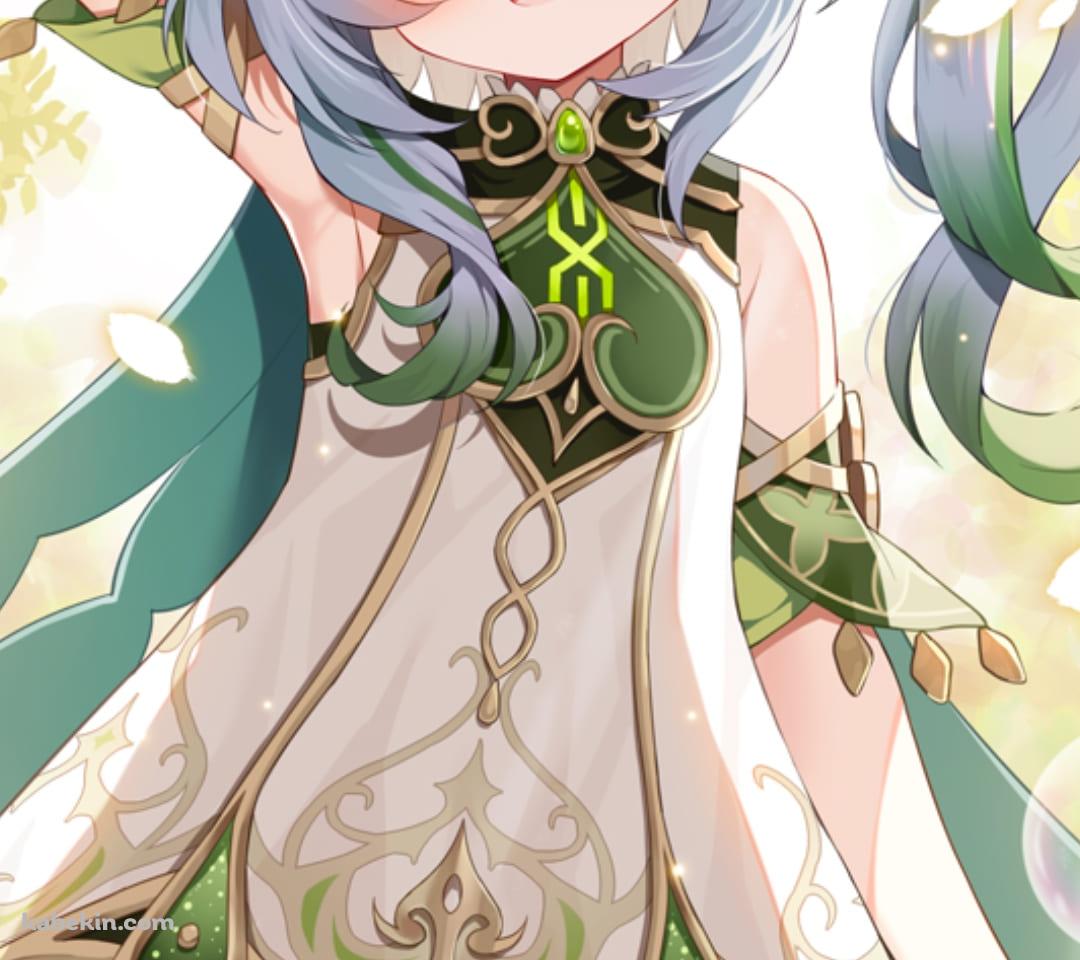 手をかざすプニプニのかわいいナヒーダ / 原神インパクトのAndroidの壁紙(1080px x 960px) スマホ用