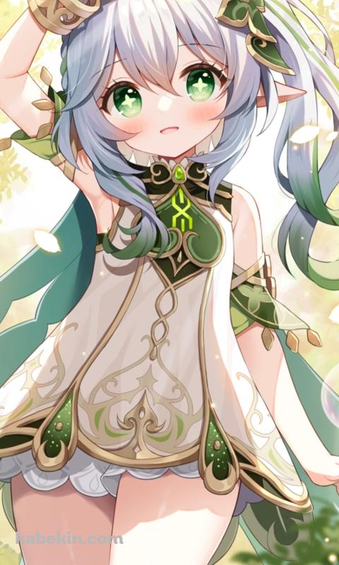 手をかざすプニプニのかわいいナヒーダ / 原神インパクトのAndroidの壁紙(480px x 800px) スマホ用