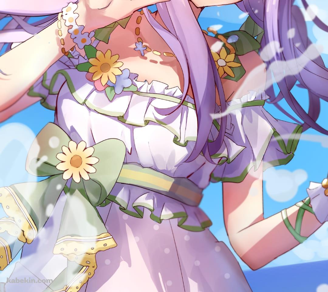 海ではしゃぐかわいいメジロマックイーン / さざ波フェアレディ / コス / ウマ娘プリティーダービー / ファンアート / イラストのAndroidの壁紙(1080px x 960px) スマホ用