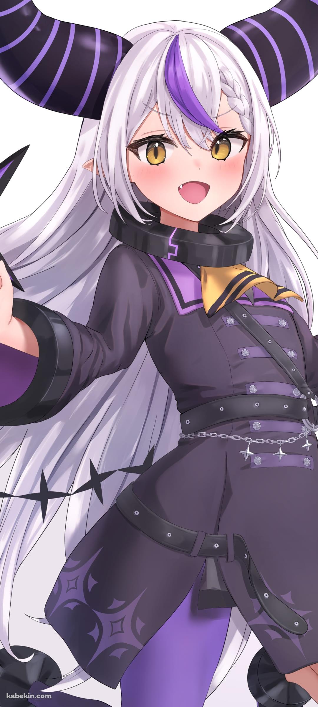 笑顔でジャンプするラプラス・ダークネス / ホロライブ / バーチャルYouTuber / ファンアート / イラストのAndroidの壁紙(1080px x 2400px) スマホ用