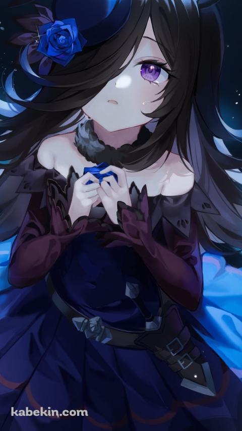 星空と斜め上を見るライスシャワー / ウマ娘プリティーダービー / ファンアート / イラストのAndroidの壁紙(480px x 854px) スマホ用