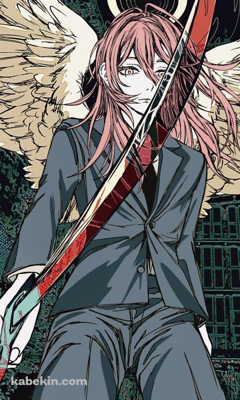 剣を構える天使の悪魔 / チェンソーマン / ファンアート / イラストのAndroidの壁紙(480px x 800px) スマホ用