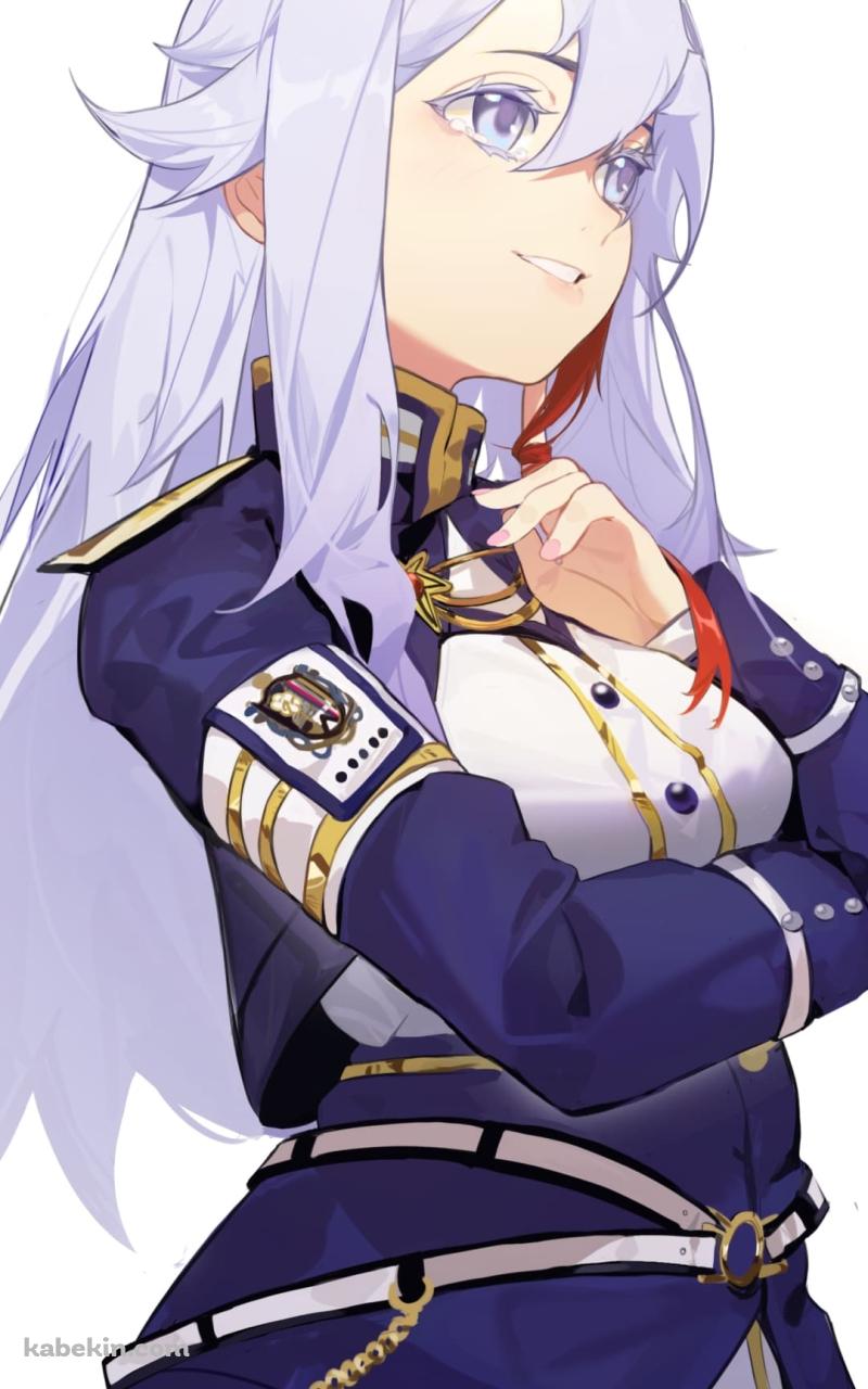 笑顔で腕を組むヴラディレーナ・ミリーゼ / 86―エイティシックス― / ファンアート / イラストのAndroidの壁紙(800px x 1280px) スマホ用