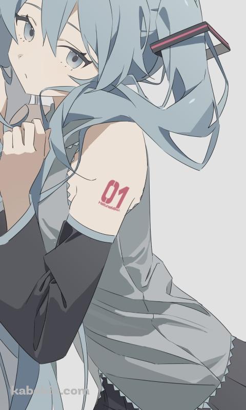 両方の髪を持つ可愛い初音ミク / ボカロ 01 / ボーカロイドのAndroidの壁紙(480px x 800px) スマホ用