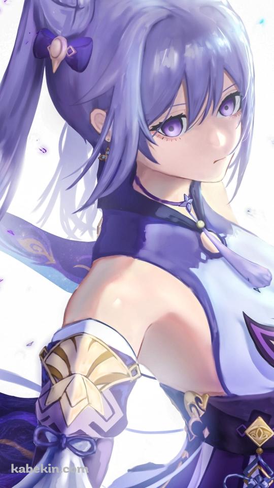 淡い絵の具で描いた綺麗な刻晴 / 原神のAndroidの壁紙(540px x 960px) スマホ用