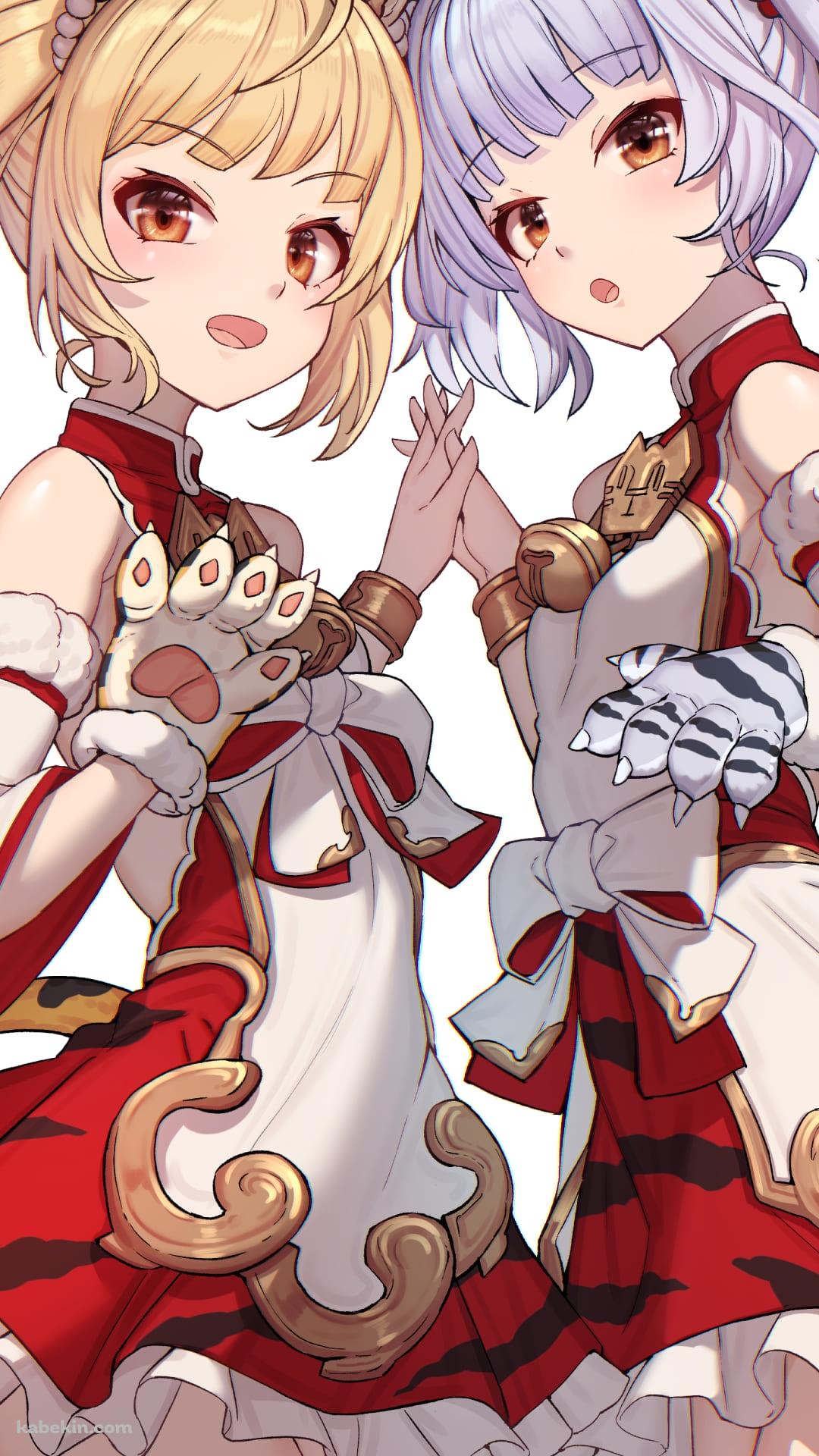 手を合わせるパイとフアン / グラブル / グランブルーファンタジーのAndroidの壁紙(1080px x 1920px) スマホ用