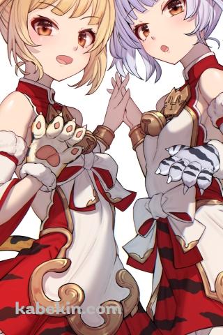 手を合わせるパイとフアン / グラブル / グランブルーファンタジーのAndroidの壁紙(320px x 480px) スマホ用