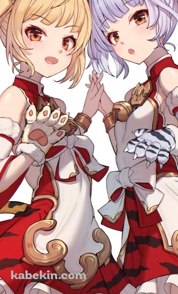 手を合わせるパイとフアン / グラブル / グランブルーファンタジーのAndroidの壁紙(360px x 592px) スマホ用