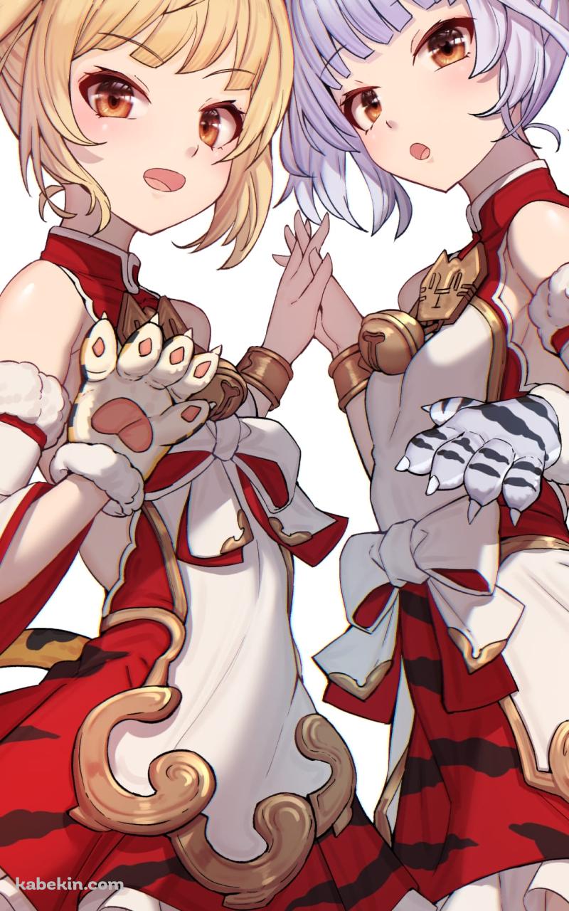 手を合わせるパイとフアン / グラブル / グランブルーファンタジーのAndroidの壁紙(800px x 1280px) スマホ用