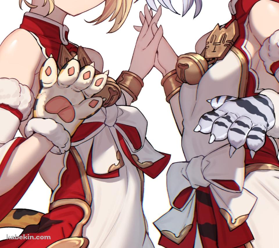 手を合わせるパイとフアン / グラブル / グランブルーファンタジーのAndroidの壁紙(960px x 854px) スマホ用