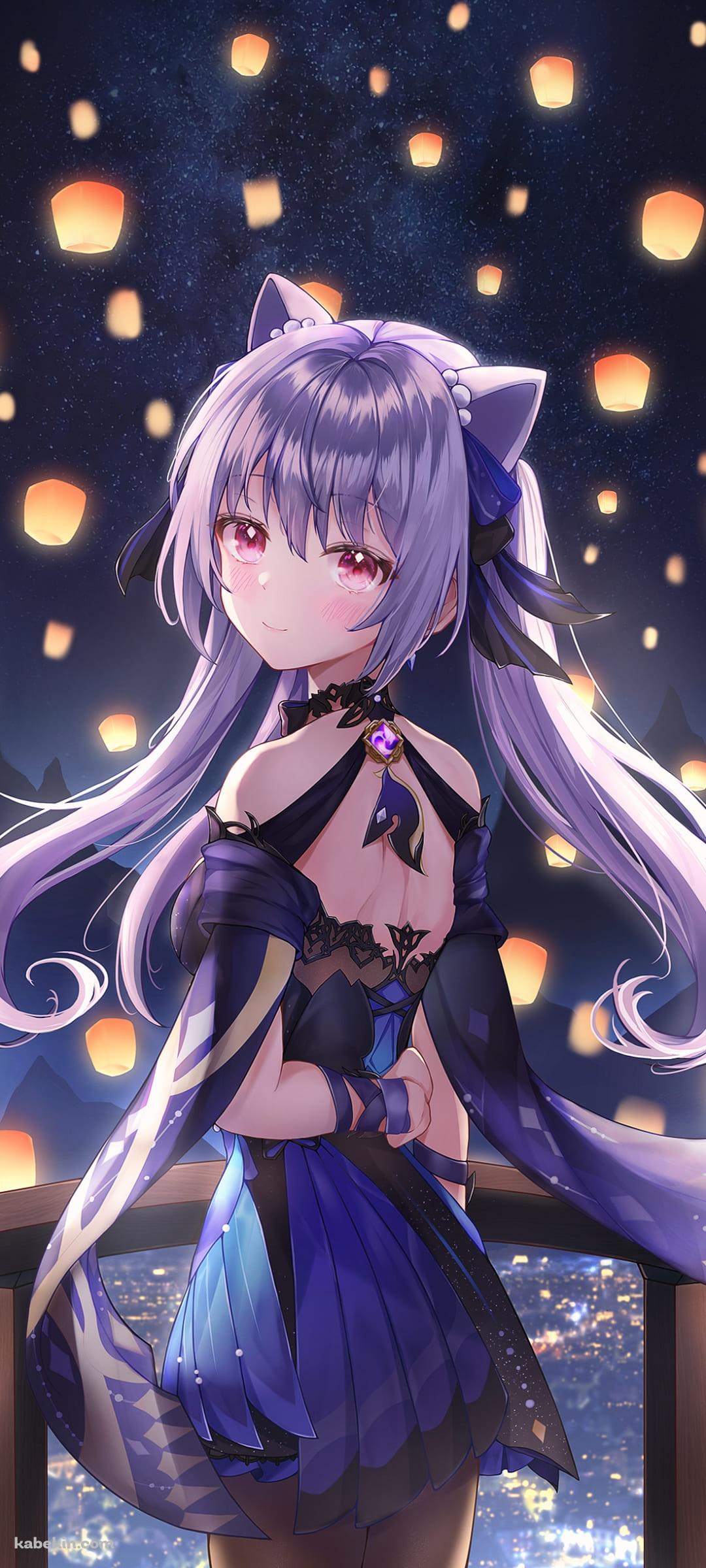 光る無数のランタンと刻晴 / 原神のAndroidの壁紙(1080px x 2400px) スマホ用