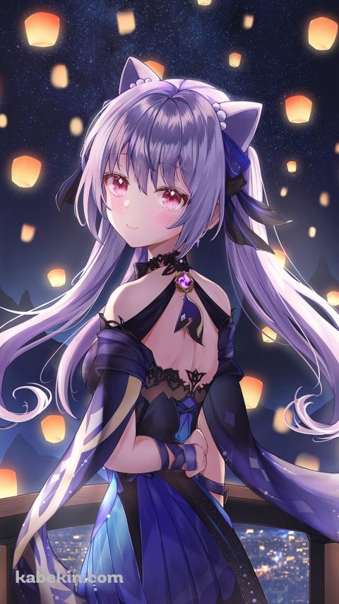 光る無数のランタンと刻晴 / 原神のAndroidの壁紙(480px x 854px) スマホ用