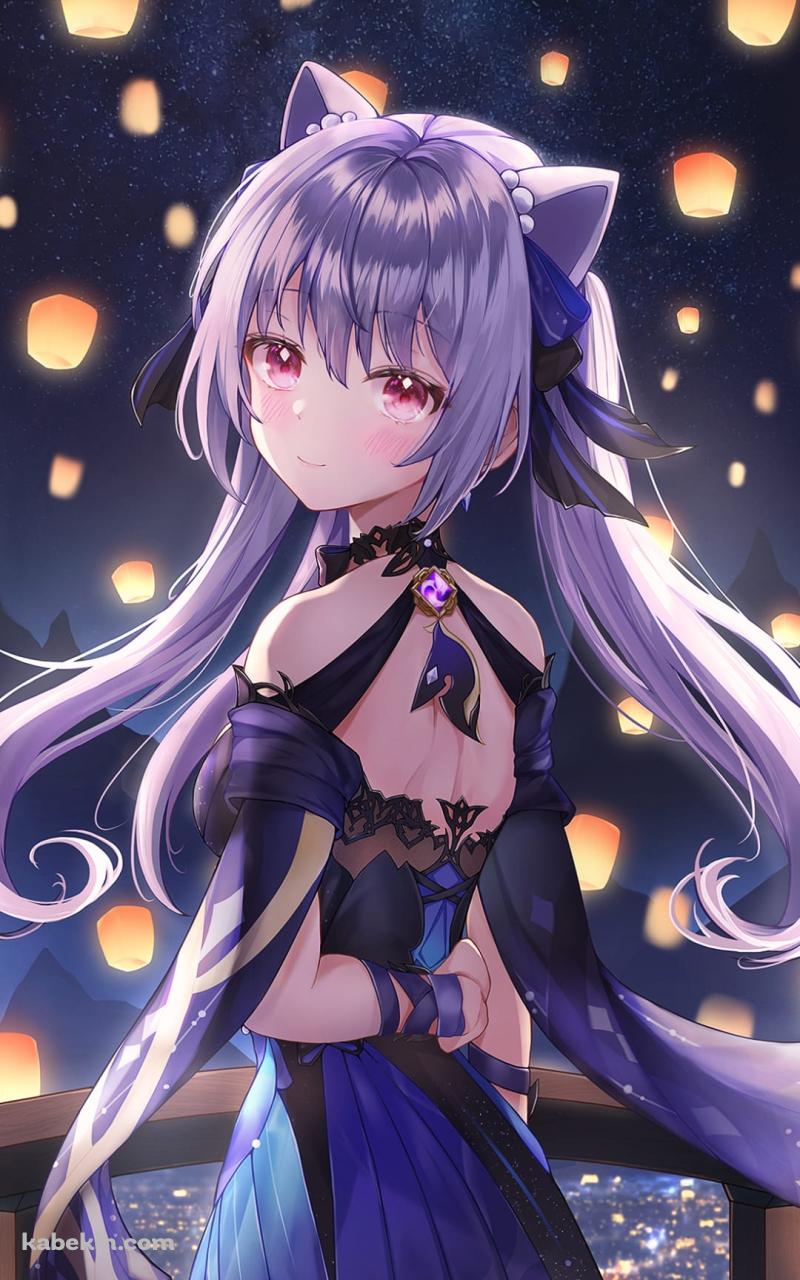 光る無数のランタンと刻晴 / 原神のAndroidの壁紙(800px x 1280px) スマホ用