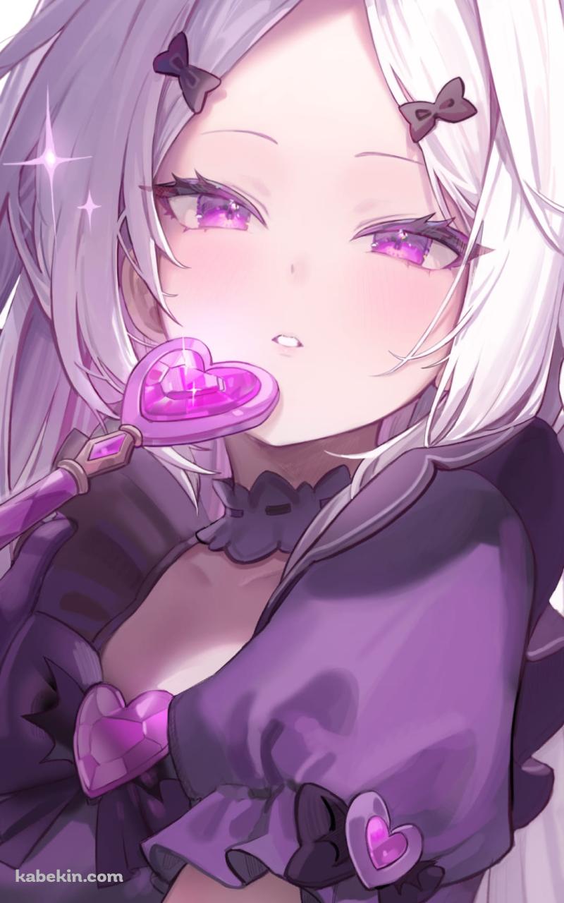 キラキラしたハートのステッキを持つ妖艶な表情の空崎ヒナ (そらさきひな) / ブルアカ / ブルーアーカイブのAndroidの壁紙(800px x 1280px) スマホ用