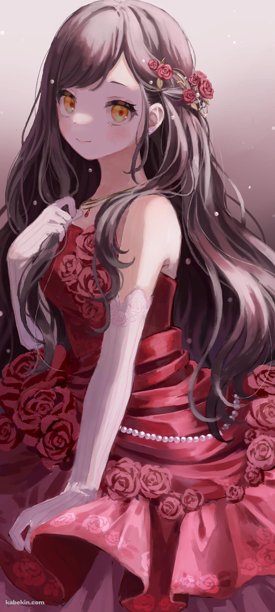 赤いドレスを着た綺麗な白石杏 / プロセカ / プロジェクトセカイのAndroidの壁紙(1080px x 2400px) スマホ用