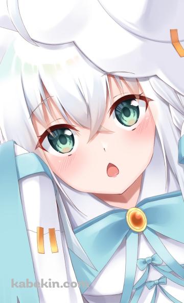 口を開けて上を見る白上フブキ / ホロライブ / バーチャルYouTuberのAndroidの壁紙(360px x 592px) スマホ用