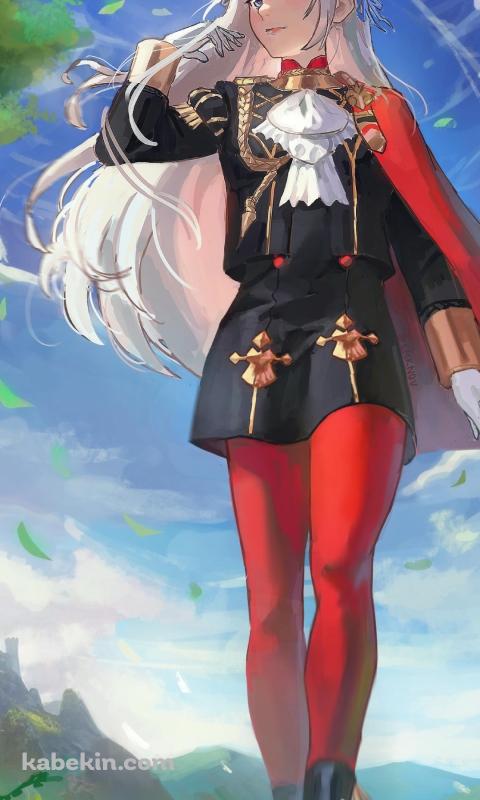 緑の大地とエーデルガルト=フォン=フレスベルグ / ファイアーエムブレム風花雪月のAndroidの壁紙(480px x 800px) スマホ用