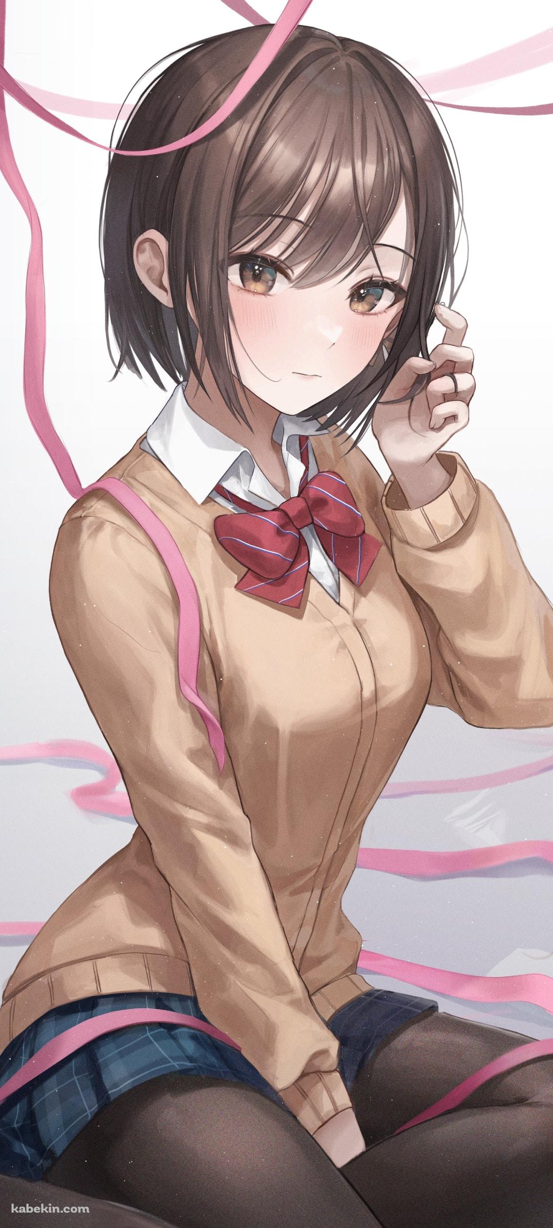 ピンクのリボンと東雲絵名 / プロセカ / プロジェクトセカイのAndroidの壁紙(1080px x 2400px) スマホ用