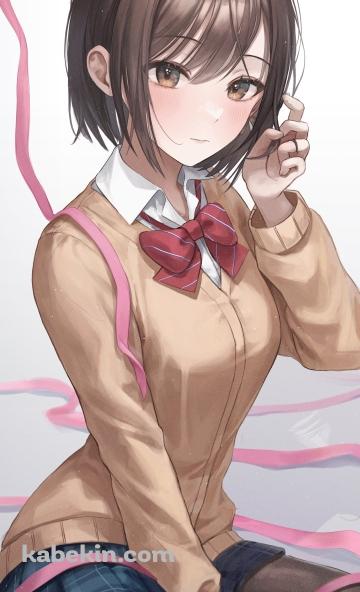 ピンクのリボンと東雲絵名 / プロセカ / プロジェクトセカイのAndroidの壁紙(360px x 592px) スマホ用