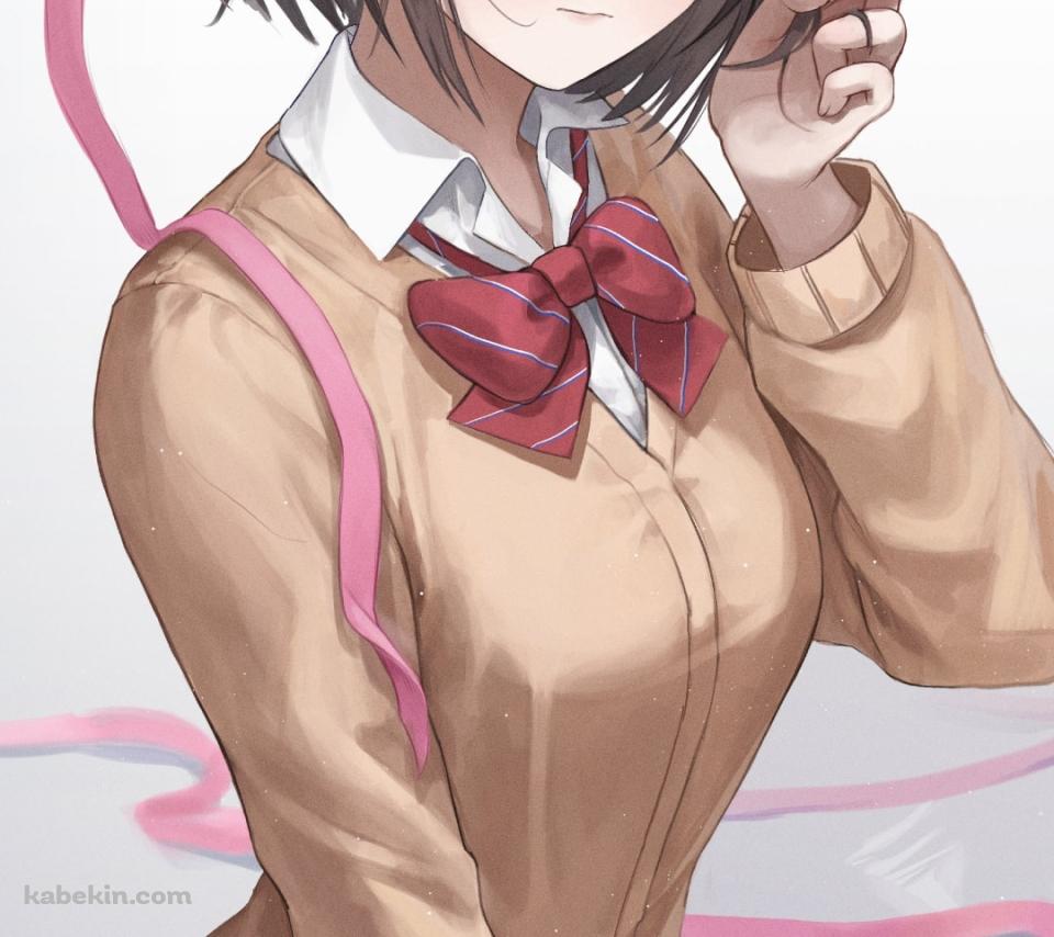 ピンクのリボンと東雲絵名 / プロセカ / プロジェクトセカイのAndroidの壁紙(960px x 854px) スマホ用