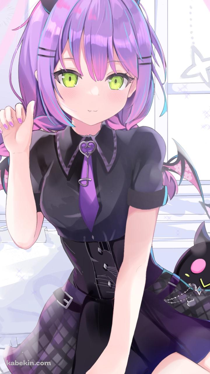 片手を挙げるかわいい常闇トワとビビ / ホロライブ / バーチャルYouTuberのAndroidの壁紙(720px x 1280px) スマホ用