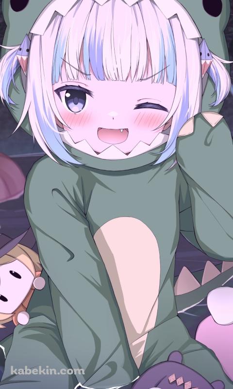 怪獣の着ぐるみを着たがうる・ぐら / ホロライブ / バーチャルYouTuberのAndroidの壁紙(480px x 800px) スマホ用