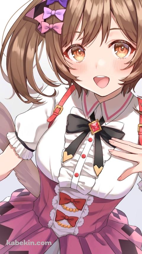 胸元に手をあてて笑顔のスマートファルコン / ウマ娘プリティーダービーのAndroidの壁紙(480px x 854px) スマホ用