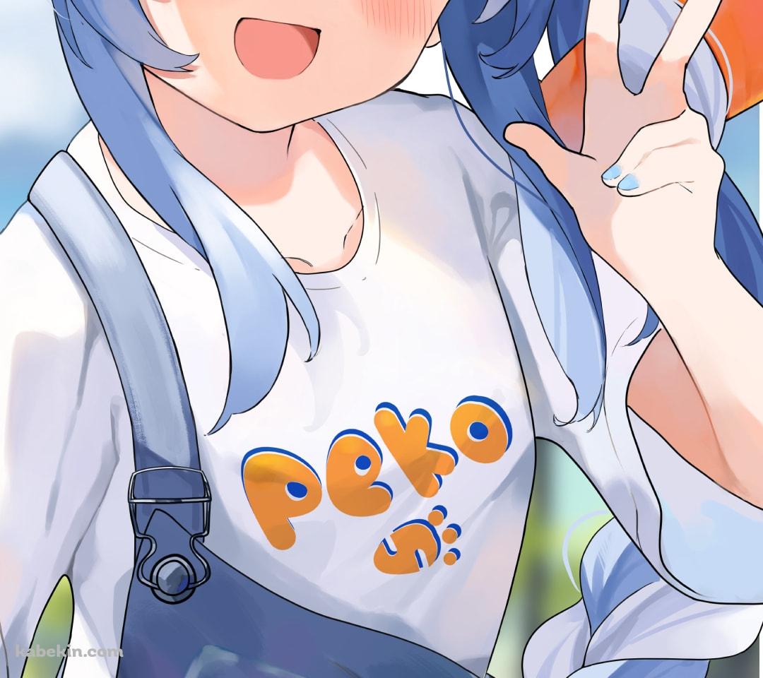ピースをする兎田ぺこら / ホロライブ / バーチャルYouTuberのAndroidの壁紙(1080px x 960px) スマホ用