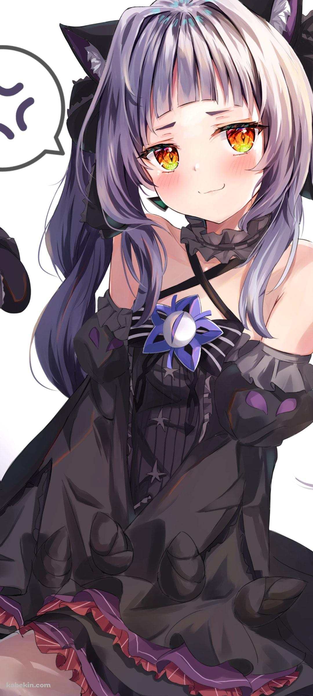 困った表情でへたり込む紫咲シオン（むらさき シオン） / ホロライブ / バーチャルYouTuberのAndroidの壁紙(1080px x 2400px) スマホ用