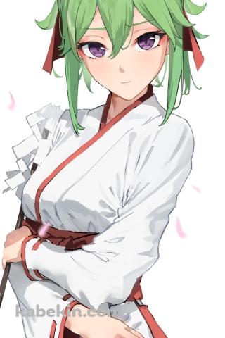 腰に手をあてたかわいい久岐忍 / 原神のAndroidの壁紙(320px x 480px) スマホ用