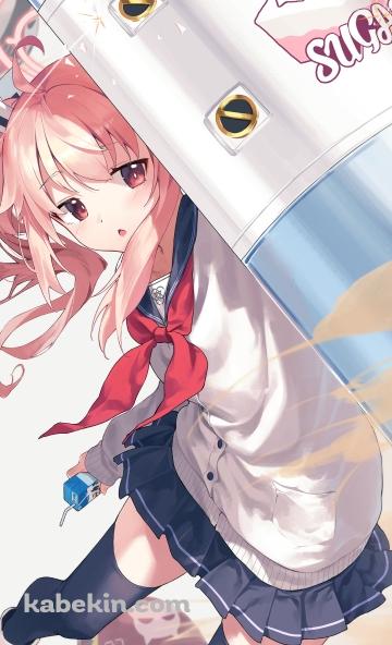 盾で防御する柚鳥ナツ（ゆとり なつ） / ブルアカ / ブルーアーカイブのAndroidの壁紙(360px x 592px) スマホ用