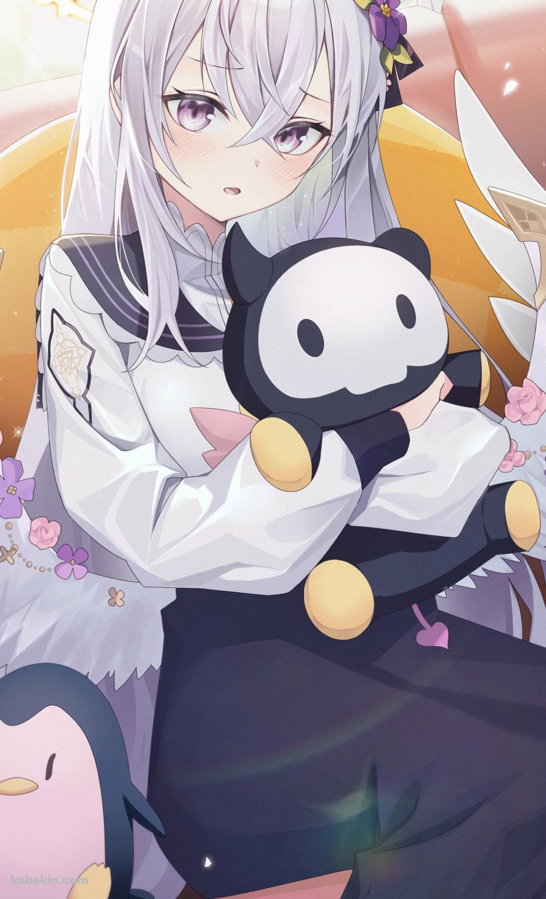 白い羽が生えた白洲アズサ / ぬいぐるみ / ブルアカ / ブルーアーカイブのAndroidの壁紙(1080px x 1776px) スマホ用