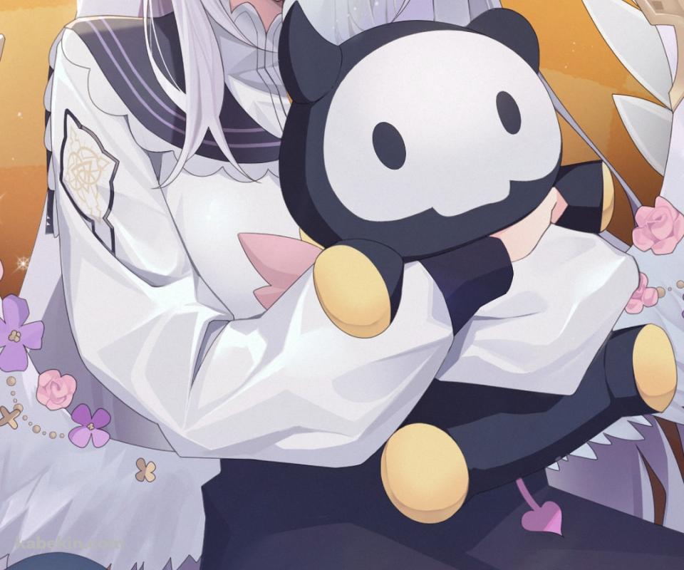 白い羽が生えた白洲アズサ / ぬいぐるみ / ブルアカ / ブルーアーカイブのAndroidの壁紙(960px x 800px) スマホ用