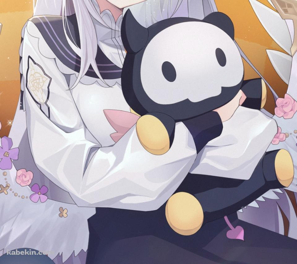 白い羽が生えた白洲アズサ / ぬいぐるみ / ブルアカ / ブルーアーカイブのAndroidの壁紙(960px x 854px) スマホ用