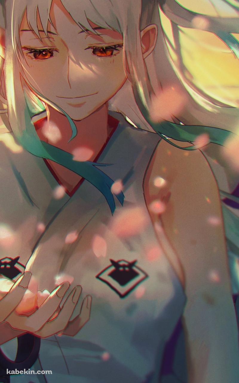 手のひらの花弁を見るヤマト / ワンピースのAndroidの壁紙(800px x 1280px) スマホ用