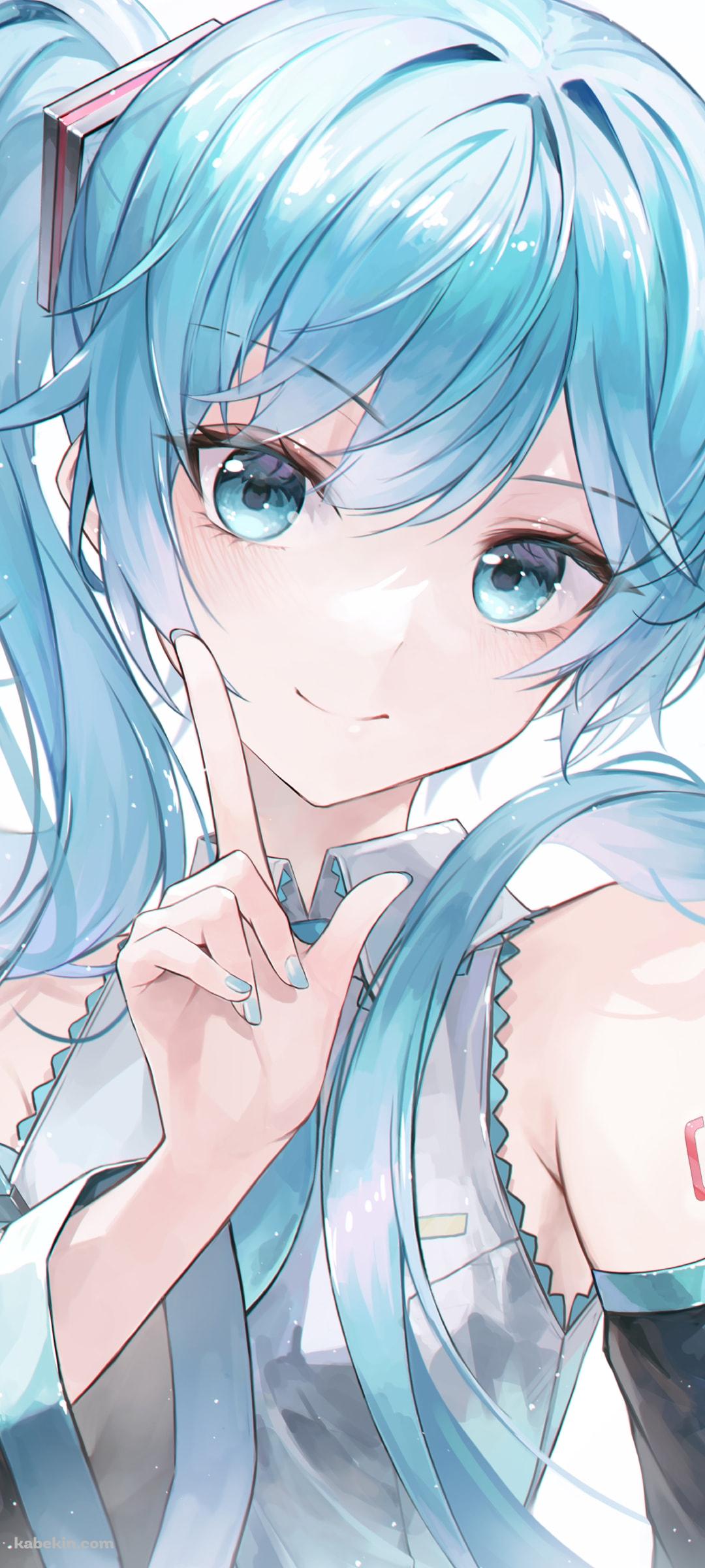 ダメダメポーズをするかわいい初音ミク / ボカロ 01 / ボーカロイドのAndroidの壁紙(1080px x 2400px) スマホ用