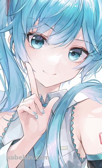ダメダメポーズをするかわいい初音ミク / ボカロ 01 / ボーカロイドのAndroidの壁紙(360px x 592px) スマホ用