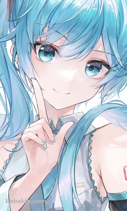 ダメダメポーズをするかわいい初音ミク / ボカロ 01 / ボーカロイドのAndroidの壁紙(480px x 800px) スマホ用